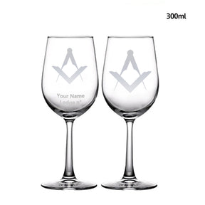 Master Mason Blue Lodge Champagne Flute - 2 Pieces Set - Bricks Masons