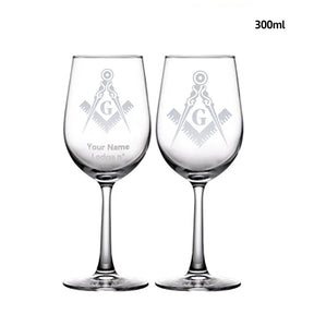 Master Mason Blue Lodge Champagne Flute - 2 Pieces Set - Bricks Masons
