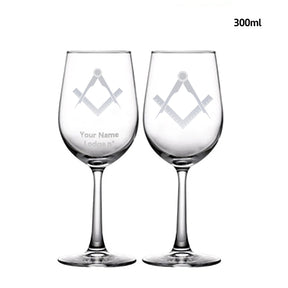 Master Mason Blue Lodge Champagne Flute - 2 Pieces Set - Bricks Masons