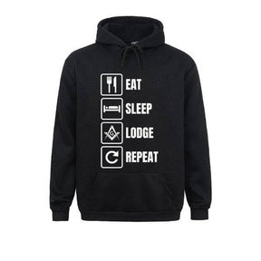 Master Mason Blue Lodge Hoodie - Eat Sleep Lodge Repeat Various Colors - Bricks Masons