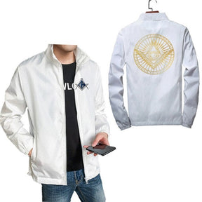 Master Mason Blue Lodge Jacket - Compass And Square All Seeing Eye (Multiple Colors) - Bricks Masons