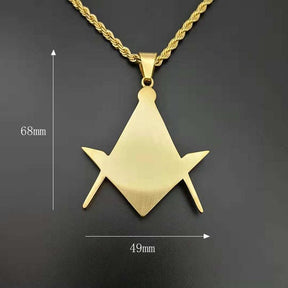 Master Mason Blue Lodge Necklace - Gold Stainless Steel - Bricks Masons