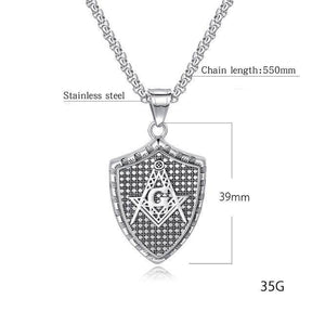 Master Mason Blue Lodge Necklace - Multiple Colors Shield - Bricks Masons