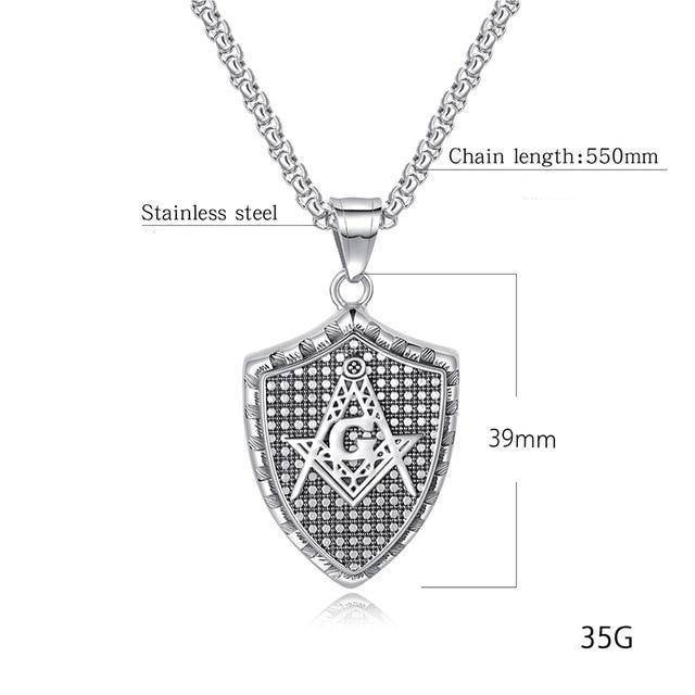 Master Mason Blue Lodge Necklace - Multiple Colors Shield - Bricks Masons