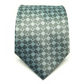 Master Mason Blue Lodge Necktie - Grey Squared - Bricks Masons