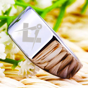 Master Mason Blue Lodge Ring - 12MM Width Silver - Bricks Masons