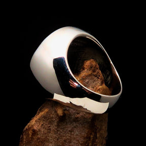 Master Mason Blue Lodge Ring - Blue Sterling Silver With Skull Square and Compass - Bricks Masons