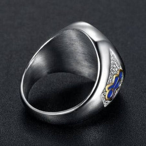 Master Mason Blue Lodge Ring - Compass and Square G Stainless Steel - Bricks Masons