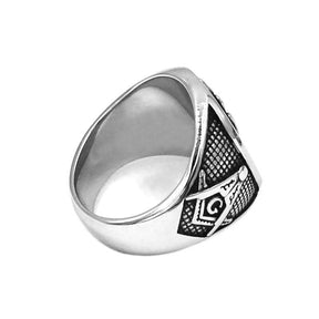 Master Mason Blue Lodge Ring - Hand Palm Stainless Steel - Bricks Masons