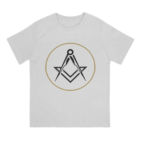 Master Mason Blue Lodge T-Shirt -  Polyester Gold Square Compass - Bricks Masons