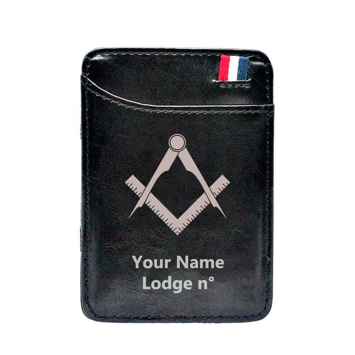 Master Mason Blue Lodge Wallet - Black & Brown - Bricks Masons