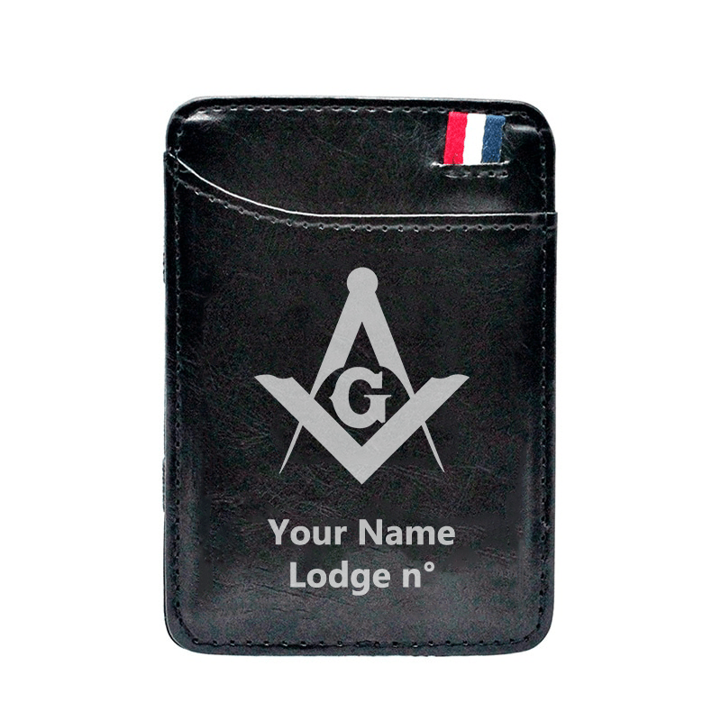 Master Mason Blue Lodge Wallet - Black & Brown - Bricks Masons
