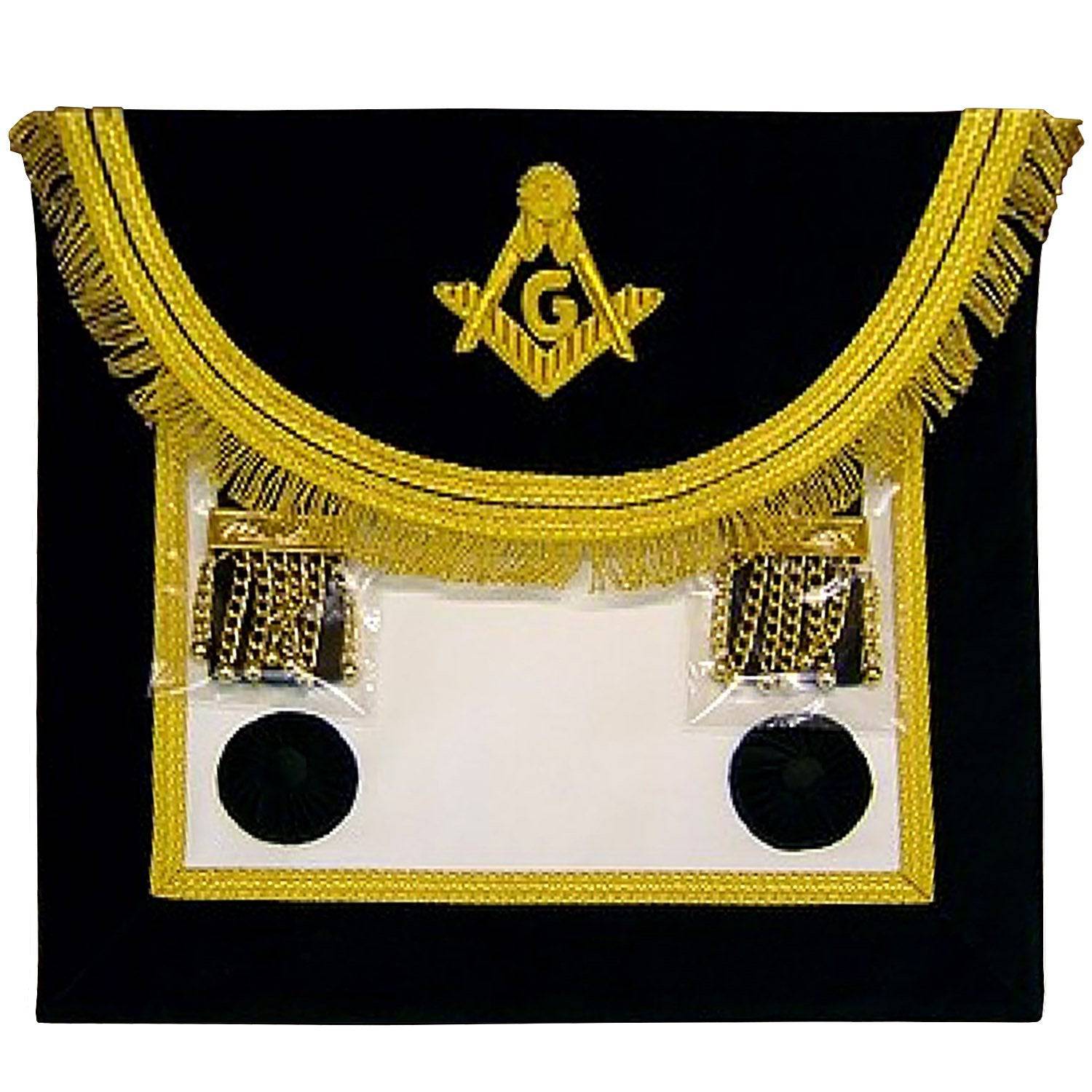 Master Mason Craft Scottish Regulation Apron - Black Gold - Bricks Masons