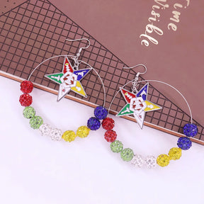 OES Earring - Crystal Ball Beads - Bricks Masons
