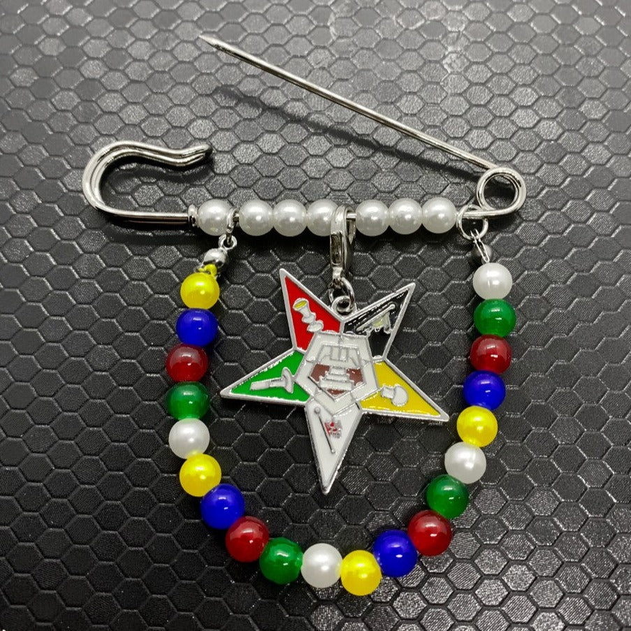 OES Lapel Pin - Handmade Exquisite - Bricks Masons