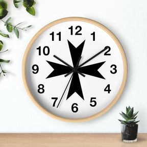 Order Of Malta Clock - Wooden Frame - Bricks Masons