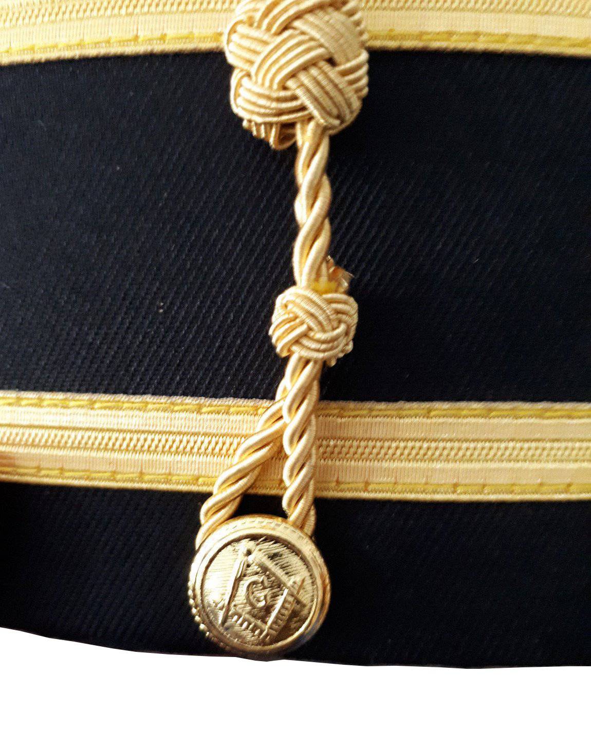 Past Commander Knights Templar Crown Cap - Black with Red Cross - Bricks Masons