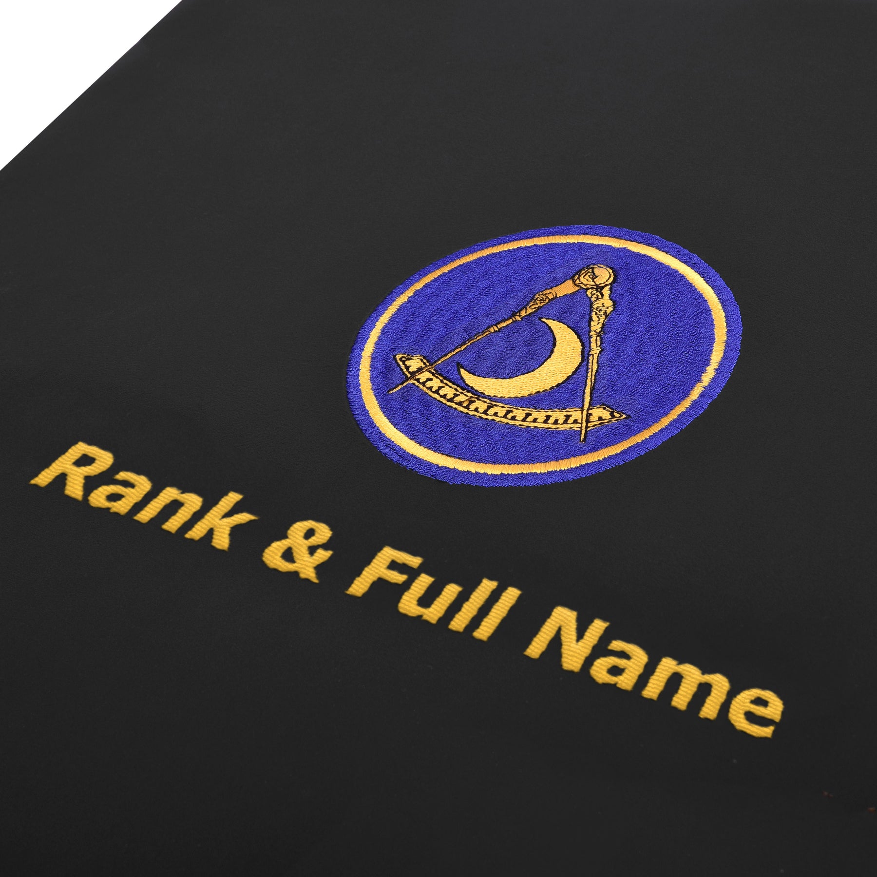 Past District Deputy Grand Master Blue Lodge Apron Case - Gold Machine Embroidery Personalization Various Sizes & Materials - Bricks Masons