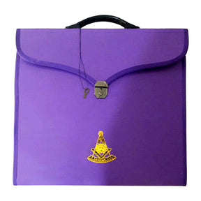 Past Master Blue Lodge Apron Case - Purple Leather Different Sizes MM, WM, Provincial - Bricks Masons