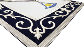 Past Master Blue Lodge Apron - Silk Threaded - Bricks Masons