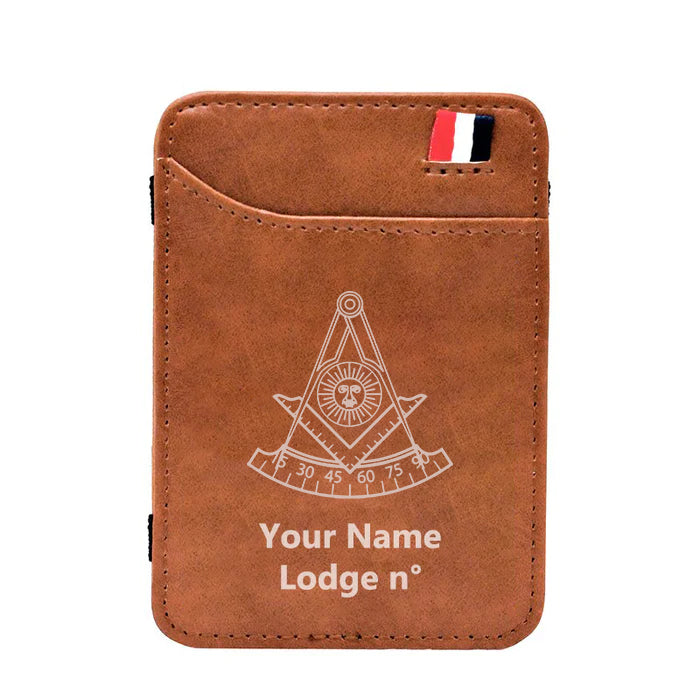Past Master Blue Lodge California Regulation Wallet - Black & Brown - Bricks Masons