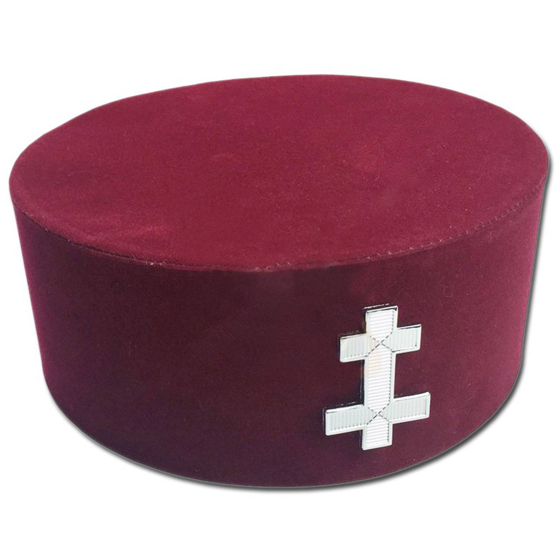 Preceptor Knights Templar English Crown Cap - Maroon Velvet - Bricks Masons
