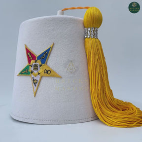 OES Fez Hat - Pure White with Two Tassel Colors