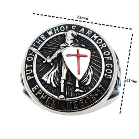 Knights Templar Commandery Ring - "Put On The Whole Armor Of God" Cross