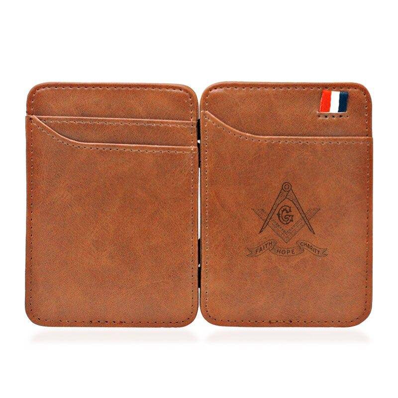 Master Mason Blue Lodge Wallet - With Credit Card Holder Brown/black