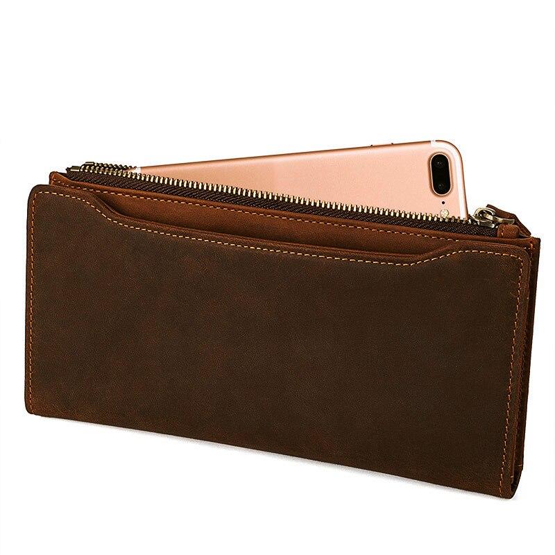 Widows Sons Wallet - Genuine Leather & Credit Card Holder Zipper Brown