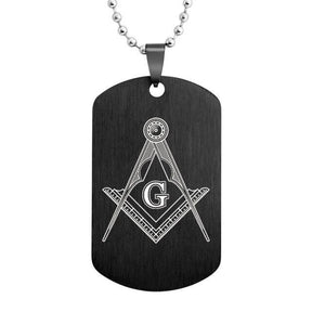 Master Mason Blue Lodge Necklace - Square & Compass G Stainless Steel