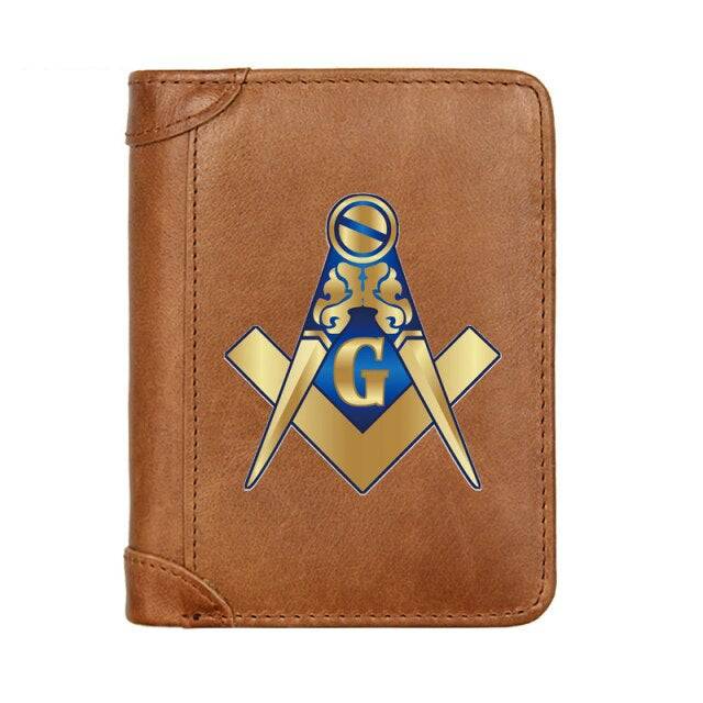 Master Mason Blue Lodge Wallet - Genuine Leather Black/Brown/Coffee