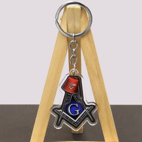 Master Mason Blue Lodge Keychain - Multiple Colors Square and Compass G - Bricks Masons