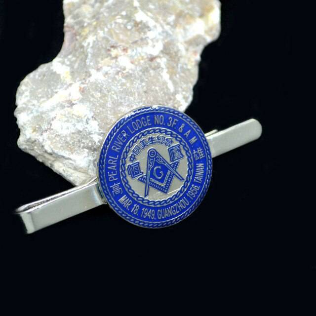 Master Mason Blue Lodge Tie Bar - Pearl River Lodge NO.3