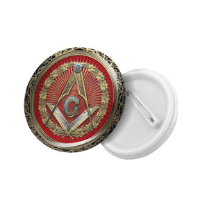 Master Mason Blue Lodge Brooch - Square and Compass with G