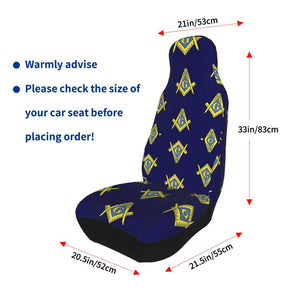 Master Mason Blue Lodge Car Seat Cover - Square and Compass G (2 Pieces)