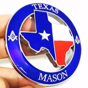 Master Mason Blue Lodge Car Emblem - TEXAS MASON Medallion