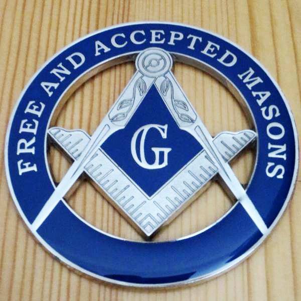 Master Mason Blue Lodge Car Emblem - FREE AND ACCEPTED MASONS Medallion