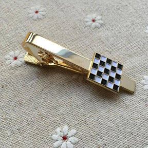 Masonic Tie Clip - Black & White Checkered