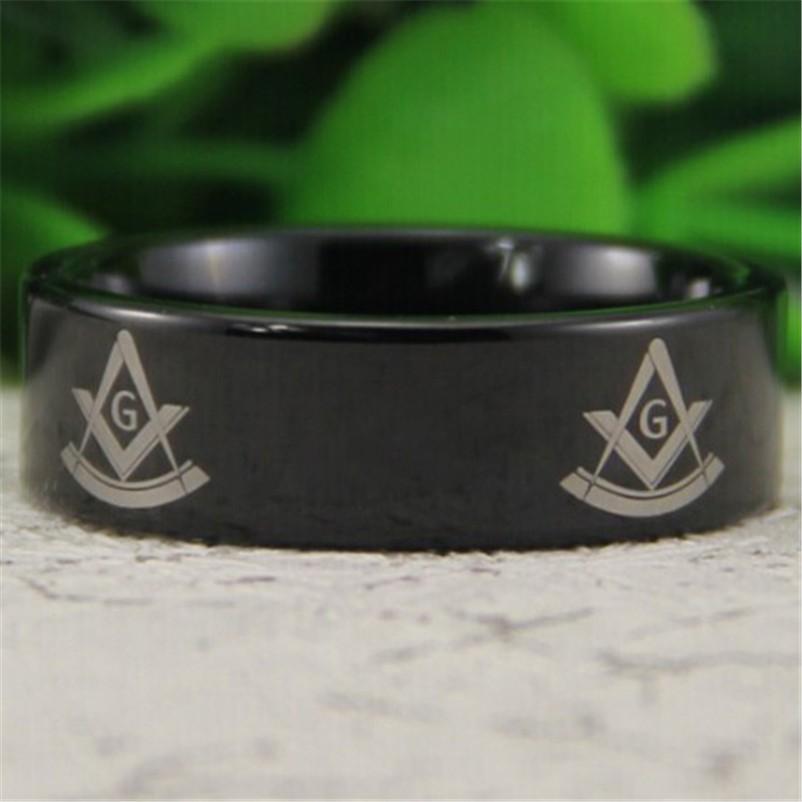 Past Master Blue Lodge Ring - Black Tungsten Personalizable