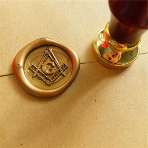 Master Mason Blue Lodge Wax Seal - Square Compass G Stamp