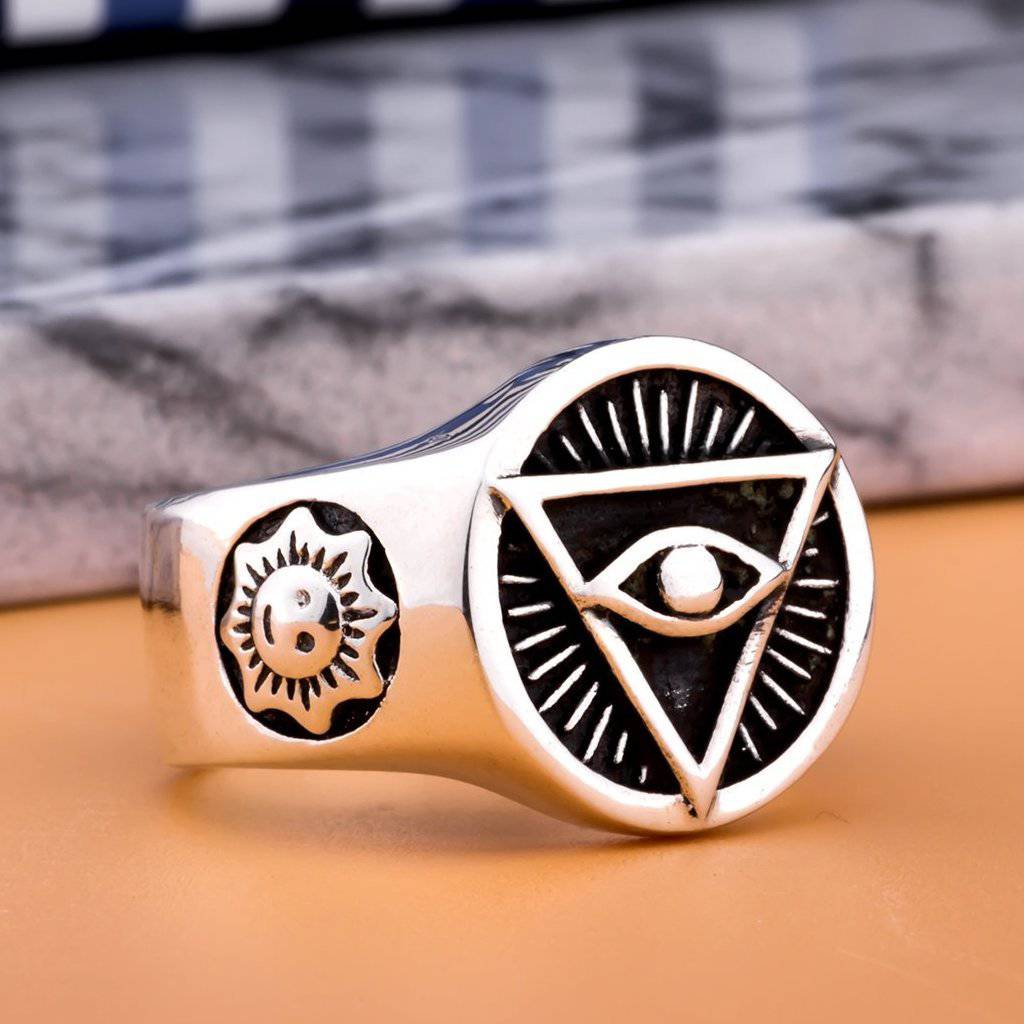 Eye Of Providence Ring - Pyramid 925 Sterling Silver