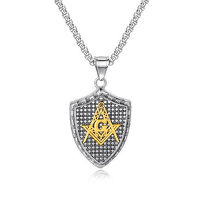 Master Mason Blue Lodge Necklace - Multiple Colors Shield