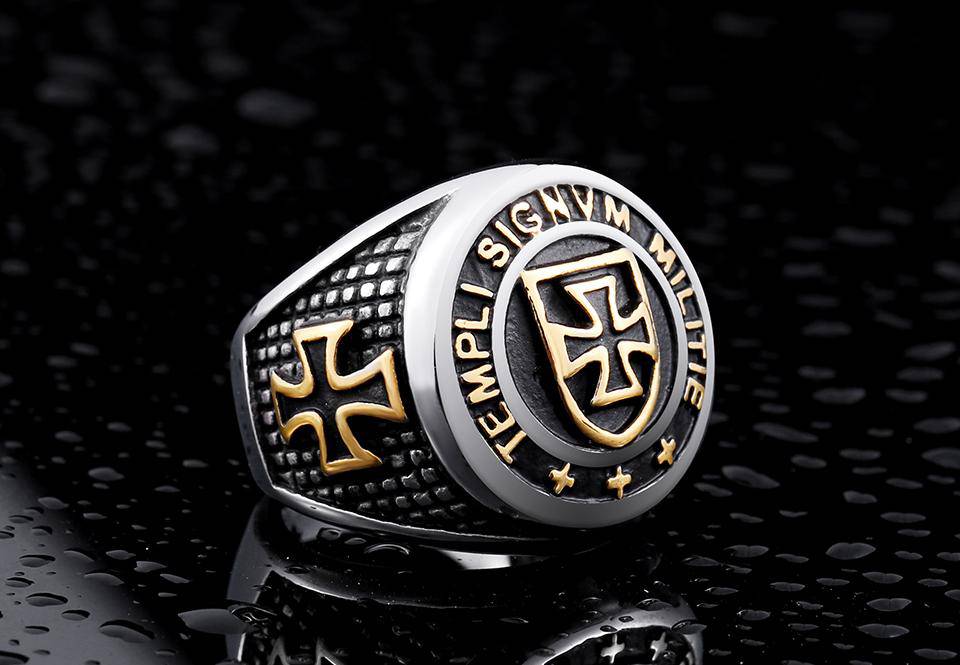 Knights Templar Commandery Ring - TEMPLI SIGNVM MILITIE Gold