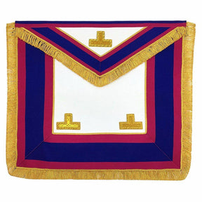 Provincial Mark English Regulation Apron - Pink & Blue with Gold Fringe - Bricks Masons