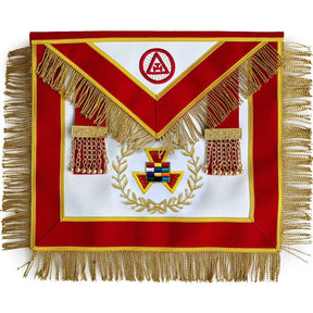 Grand High Priest Royal Arch Chapter Apron - Red Velvet with Fringe