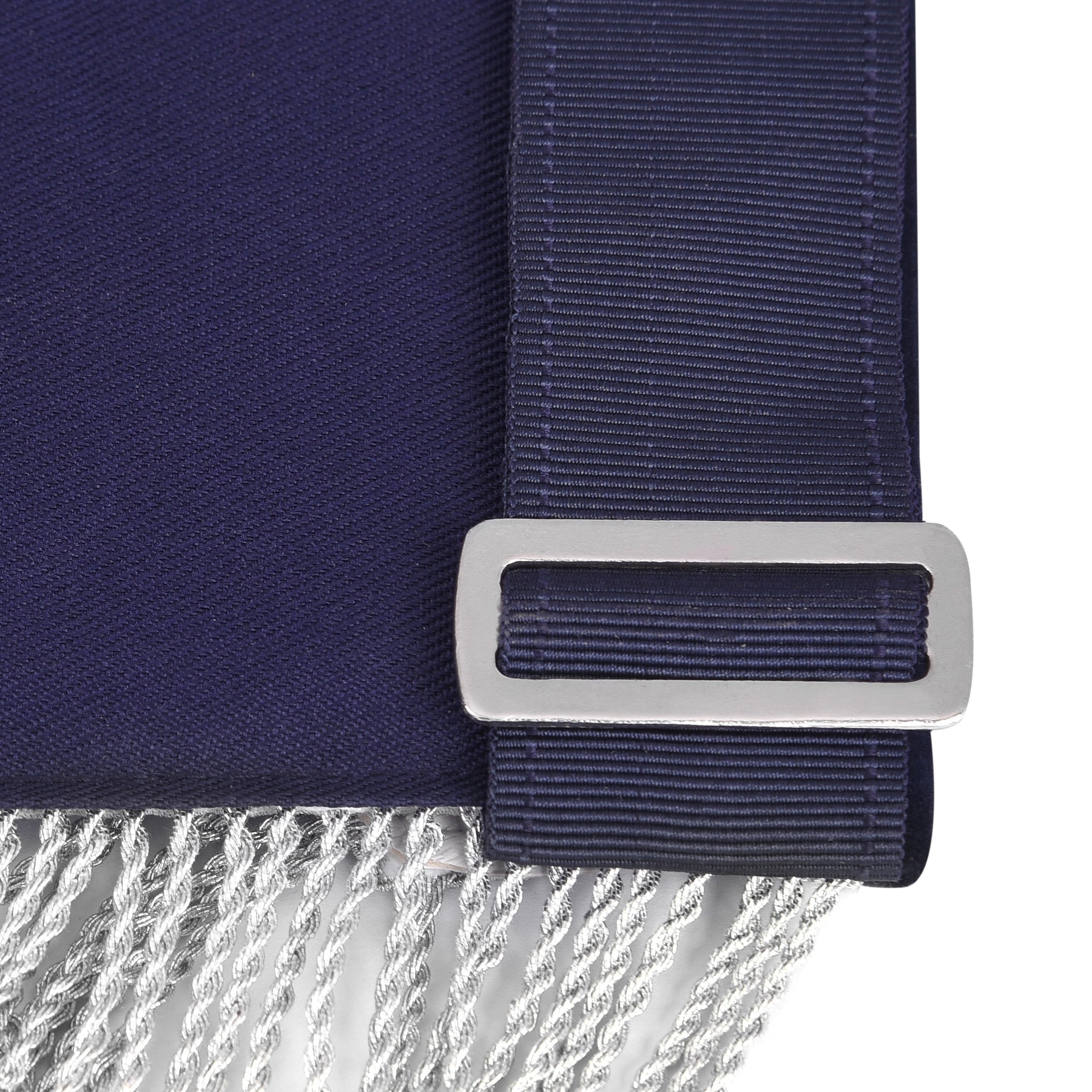 Tyler Blue Lodge Officer Apron - Blue With Silver Fringe - Bricks Masons
