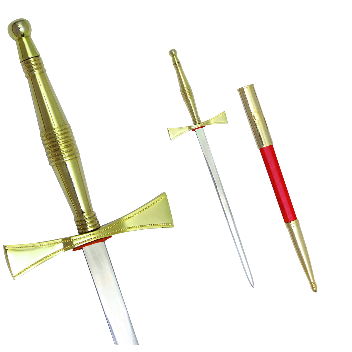 Universal Dagger - Gold Hilt and Red Scabbard - Bricks Masons