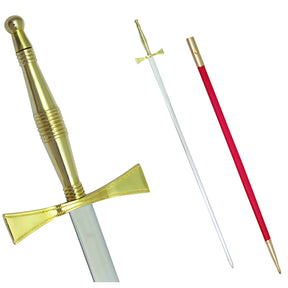 Universal Sword - Gold Hilt and Red Scabbard - Bricks Masons