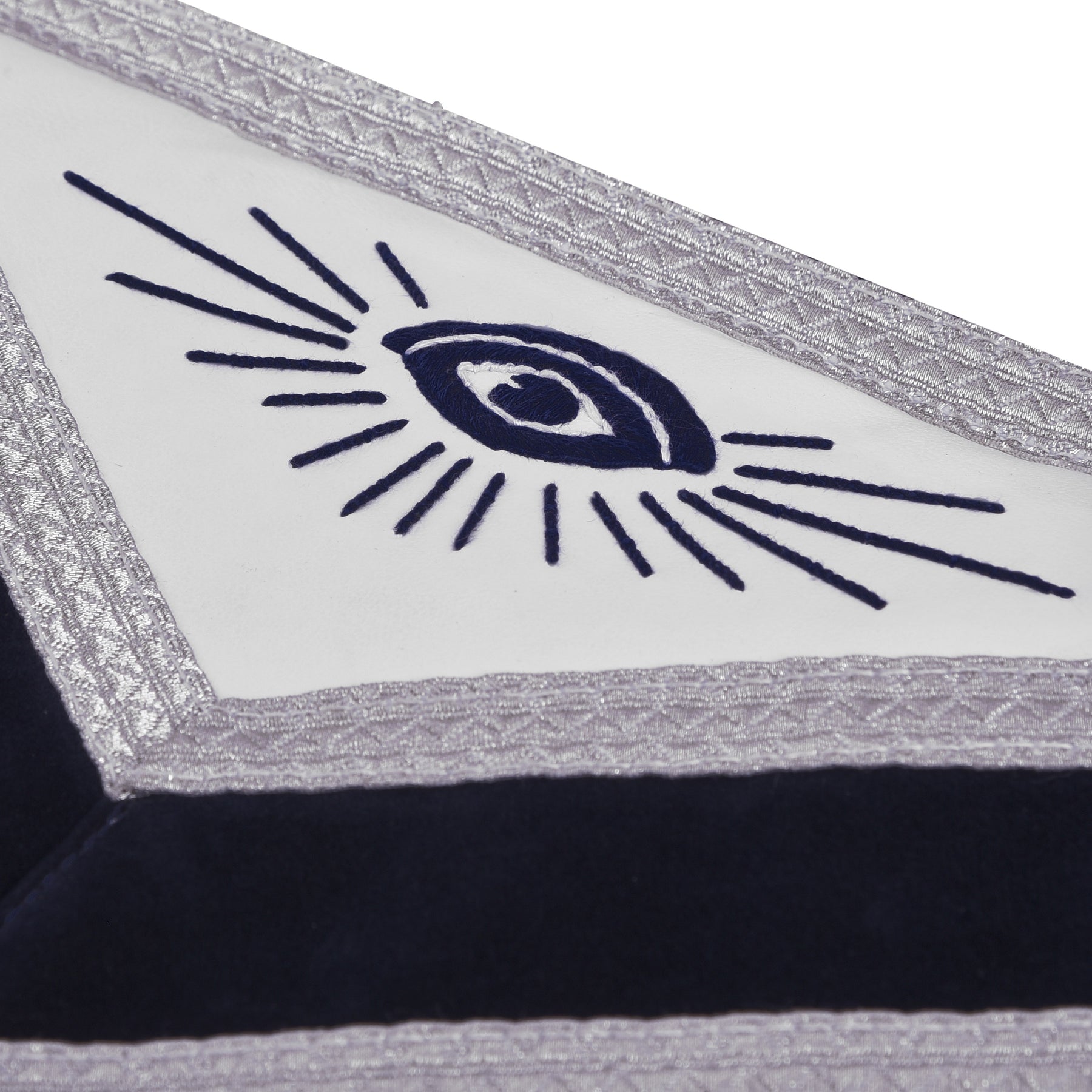 Worshipful Master Blue Lodge Apron - Blue Velvet With Silver Bullion & Fringe - Bricks Masons